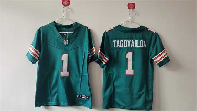 Womens Miami Dolphins #1 Tua Tagovailoa Aqua F.U.S.E Vapor Untouchable Stitched Jersey